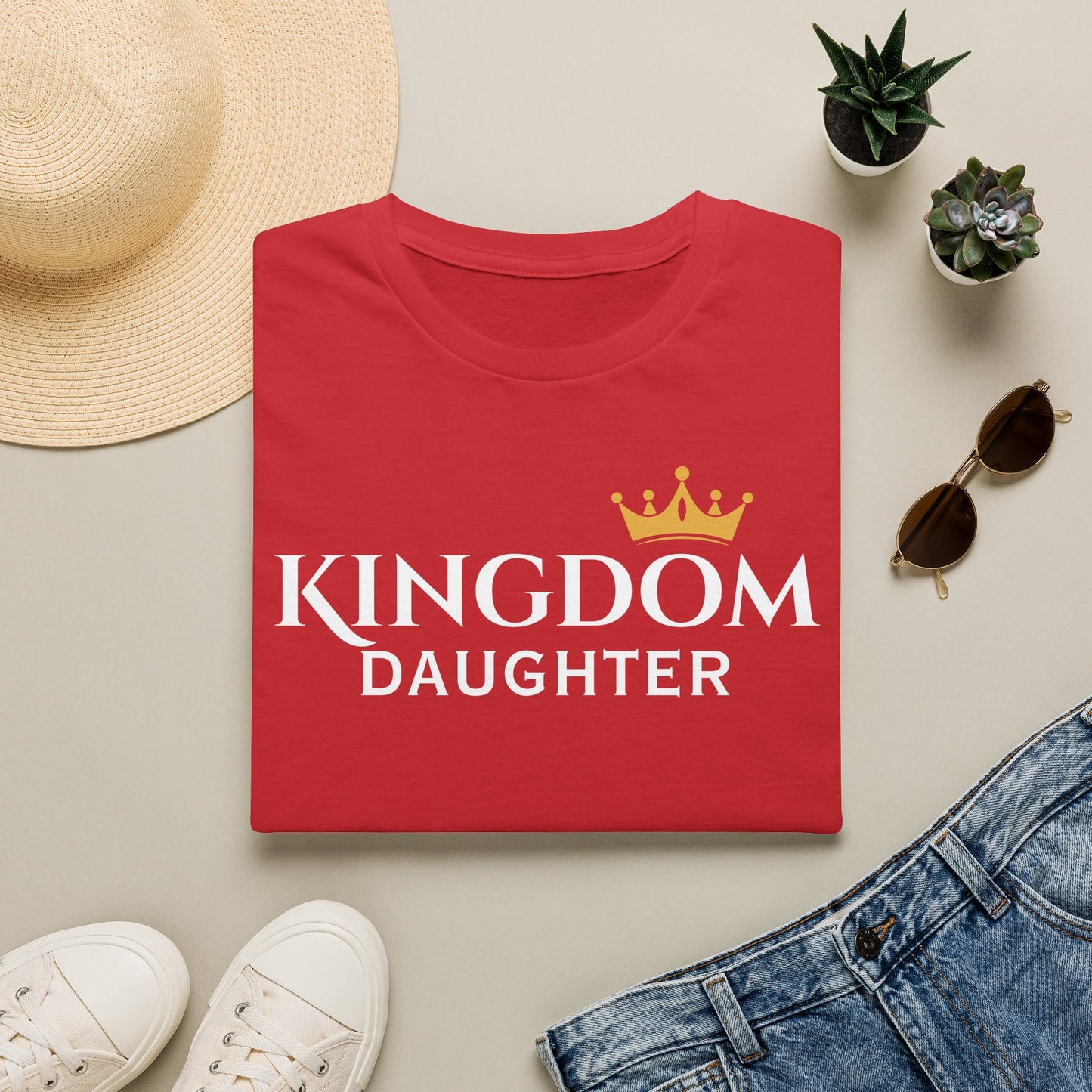 Daughter Crown Chest Tee — Minimal Gold Crown Graphic T-Shirt