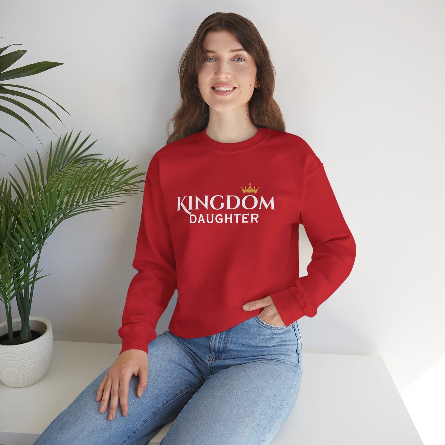 Kingdom Daughter Sweatshirt – Christian Faith Crown Crewneck