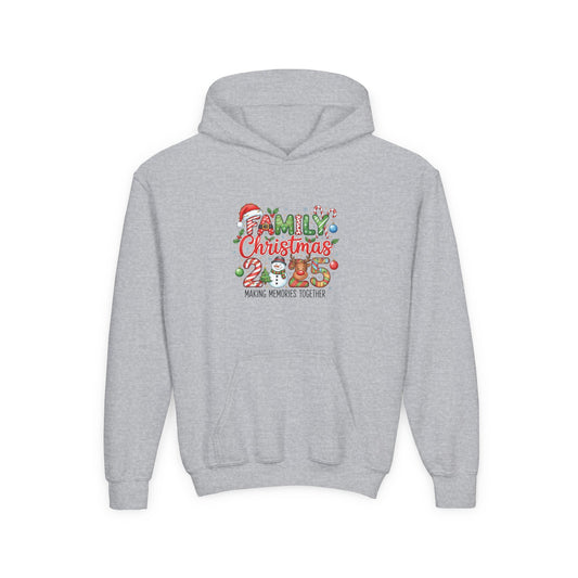 Youth Christmas Crewneck Sweatshirt - "Family Christmas 2025" Holiday Family Matching Pullover