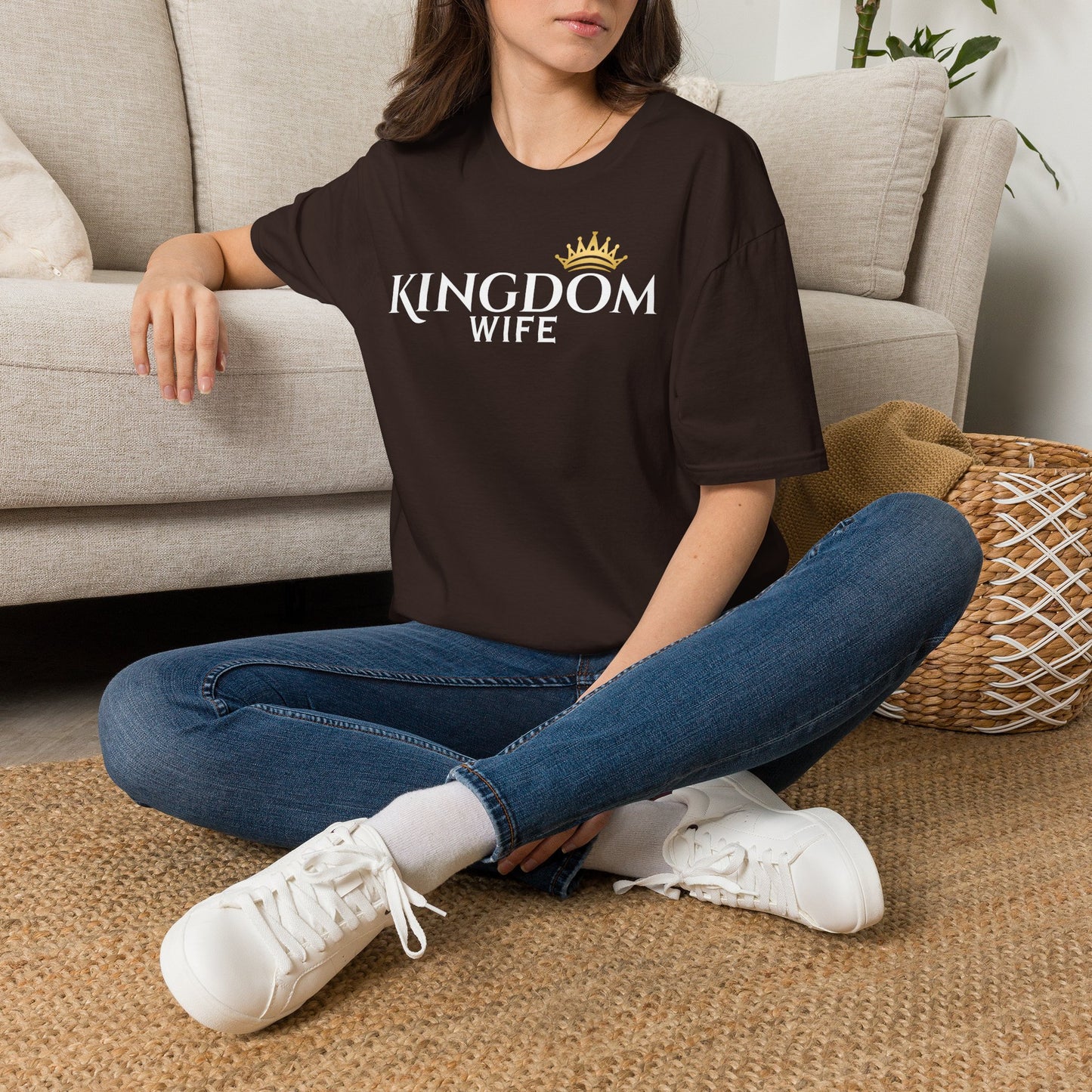Golden Crown Tee — Minimal Embroidered Crown T-Shirt
