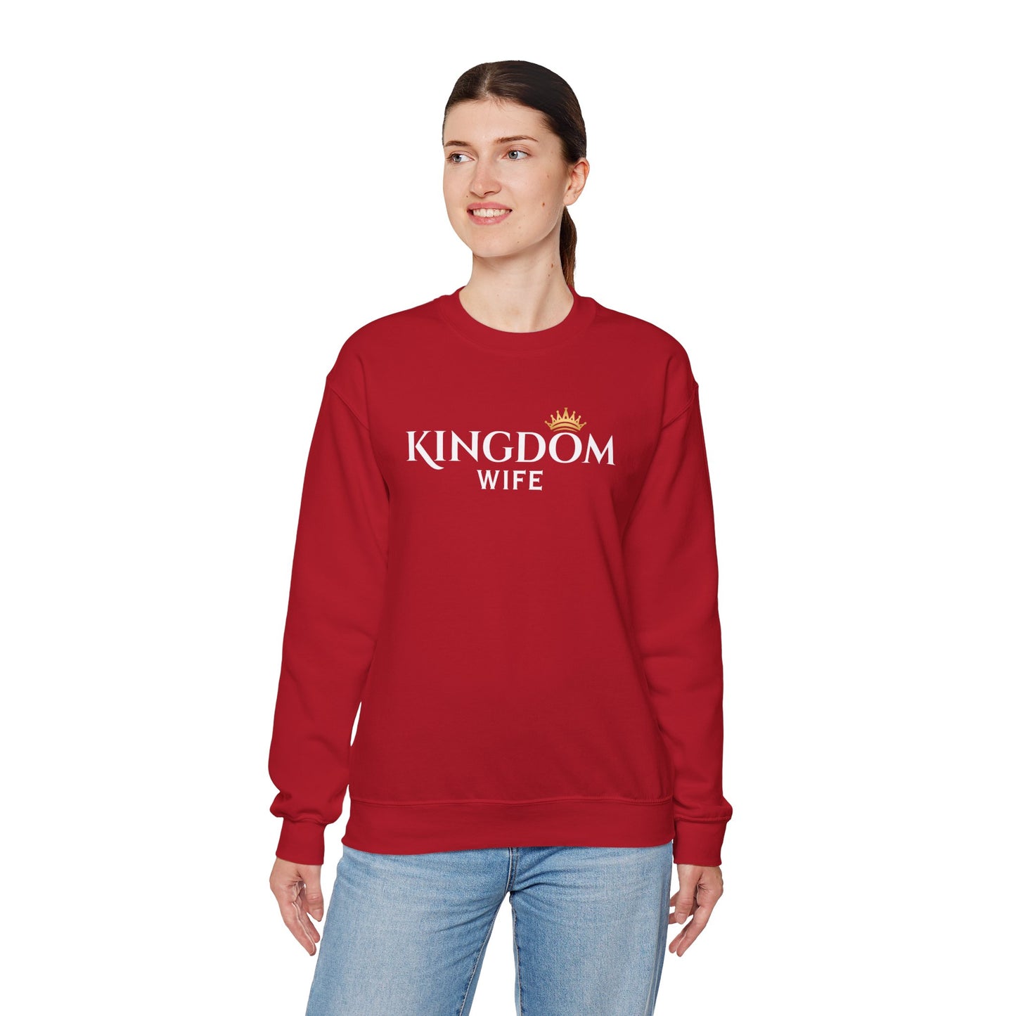 Kingdom Wife Crewneck Sweatshirt - Faith-Based Apparel, cozy and comfortable wear CA
