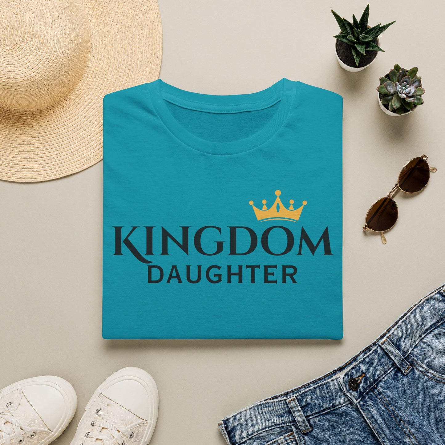 Kingdom Daughter Tee — Christian Faith Crown T‑Shirt