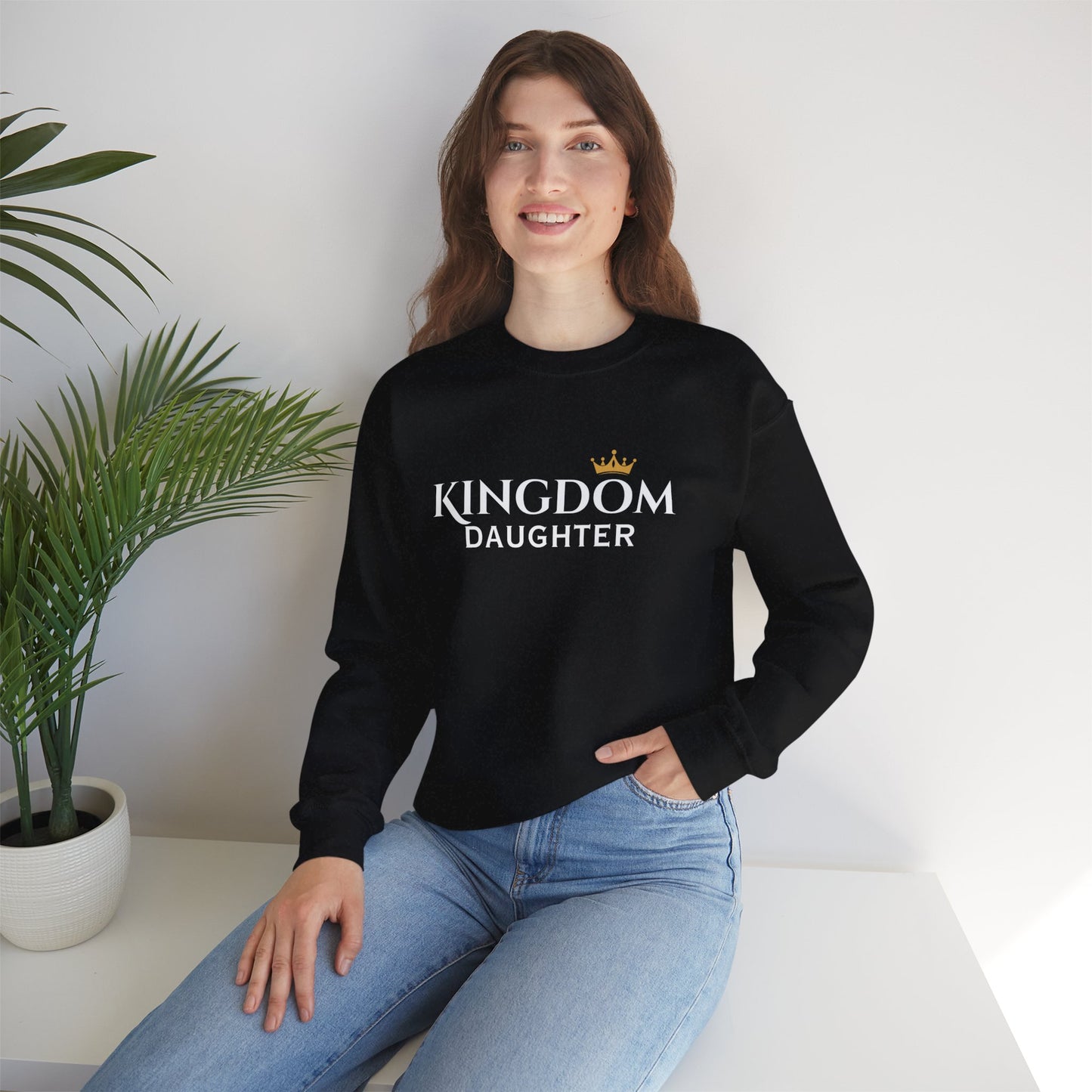 Kingdom Daughter Sweatshirt – Christian Faith Crown Crewneck