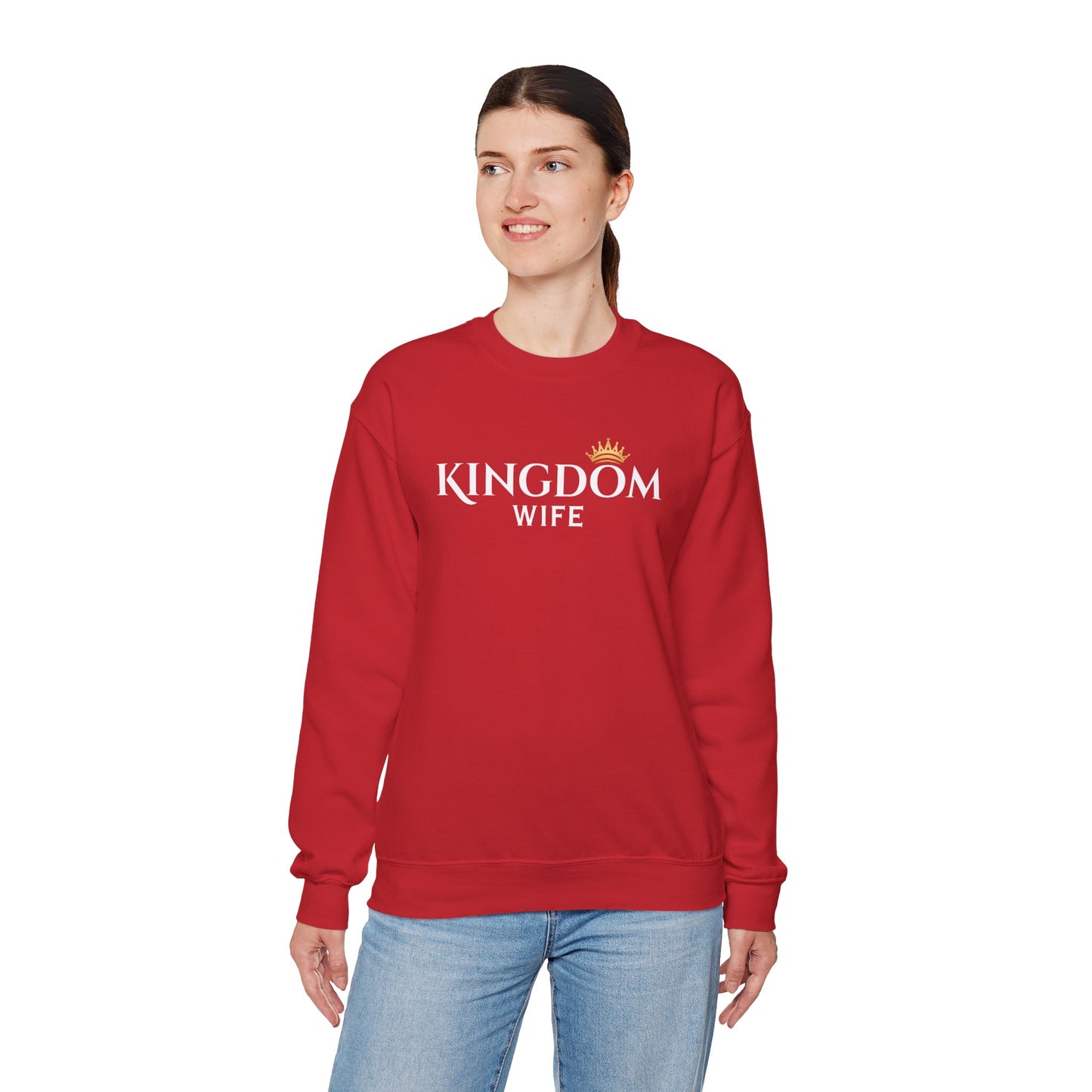 Kingdom Wife Crewneck Sweatshirt - Faith-Based Apparel, cozy and comfortable wear CA