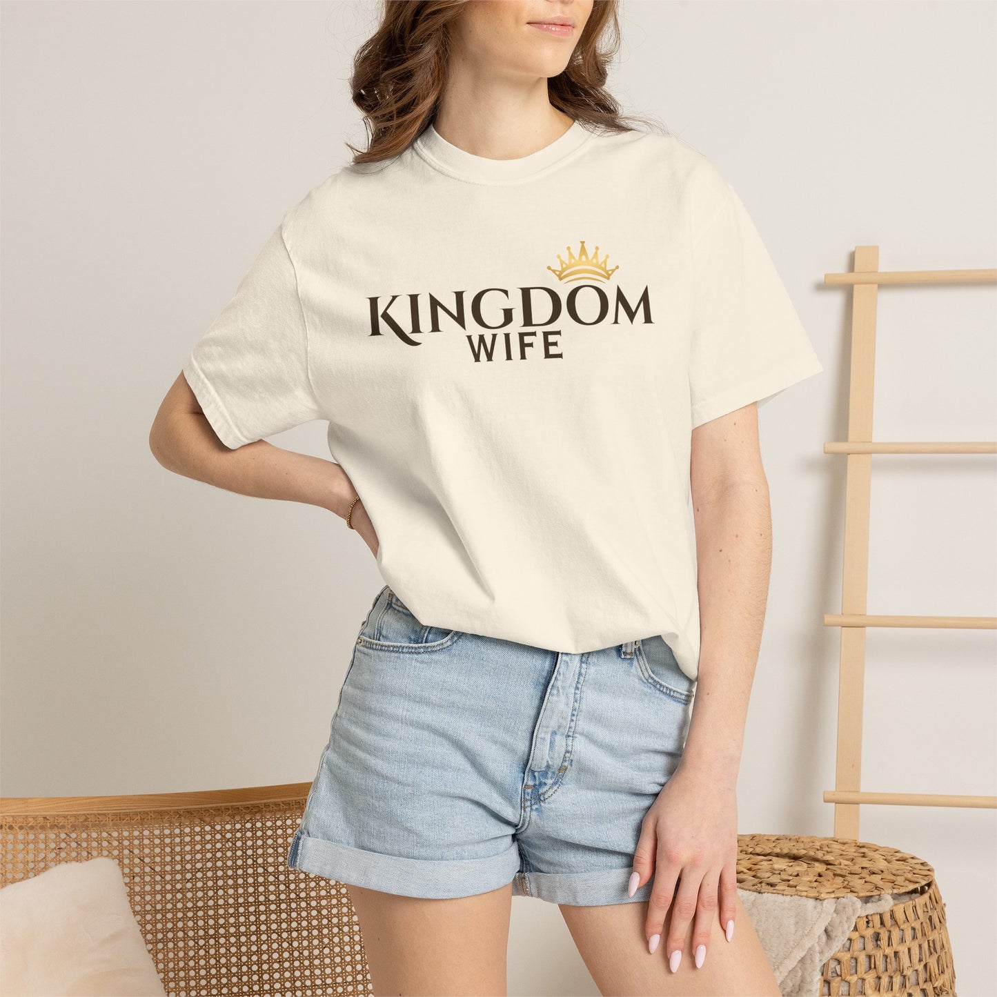 Kingdom Wife T-Shirt — Christian Wife Tee with Gold Crown-CA