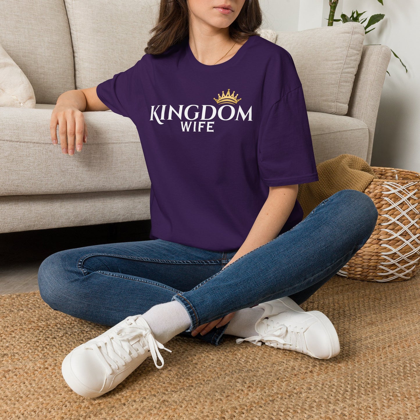 Golden Crown Tee — Minimal Embroidered Crown T-Shirt