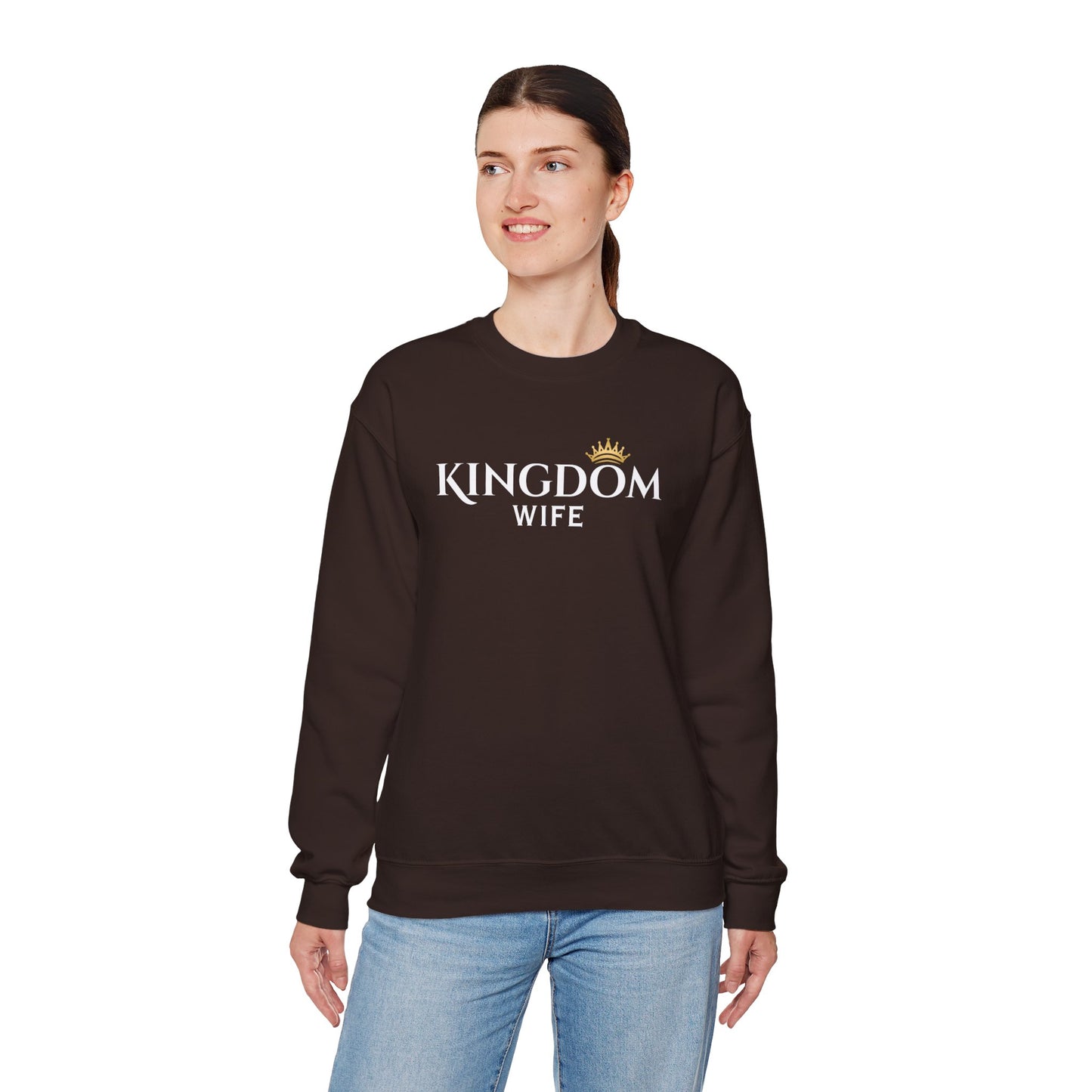 Kingdom Wife Crewneck Sweatshirt - Faith-Based Apparel, cozy and comfortable wear CA
