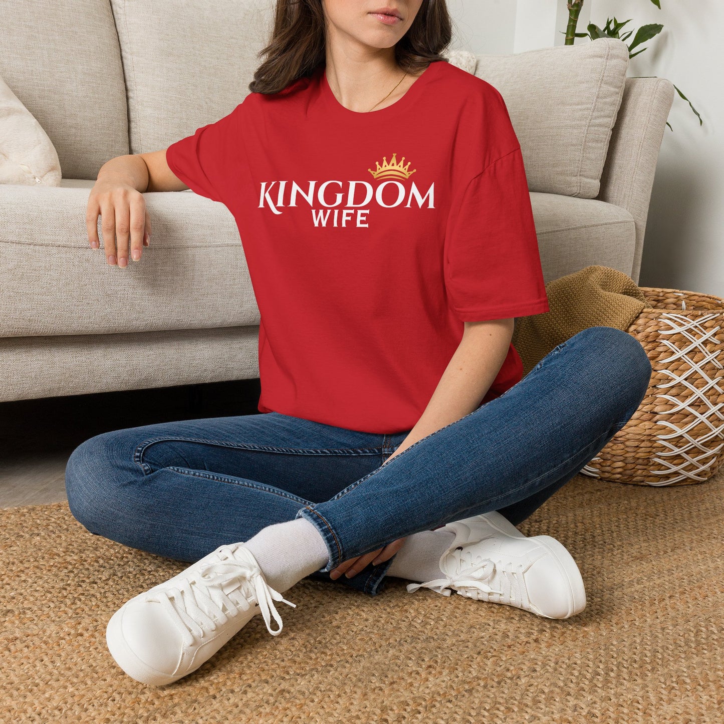 Golden Crown Tee — Minimal Embroidered Crown T-Shirt