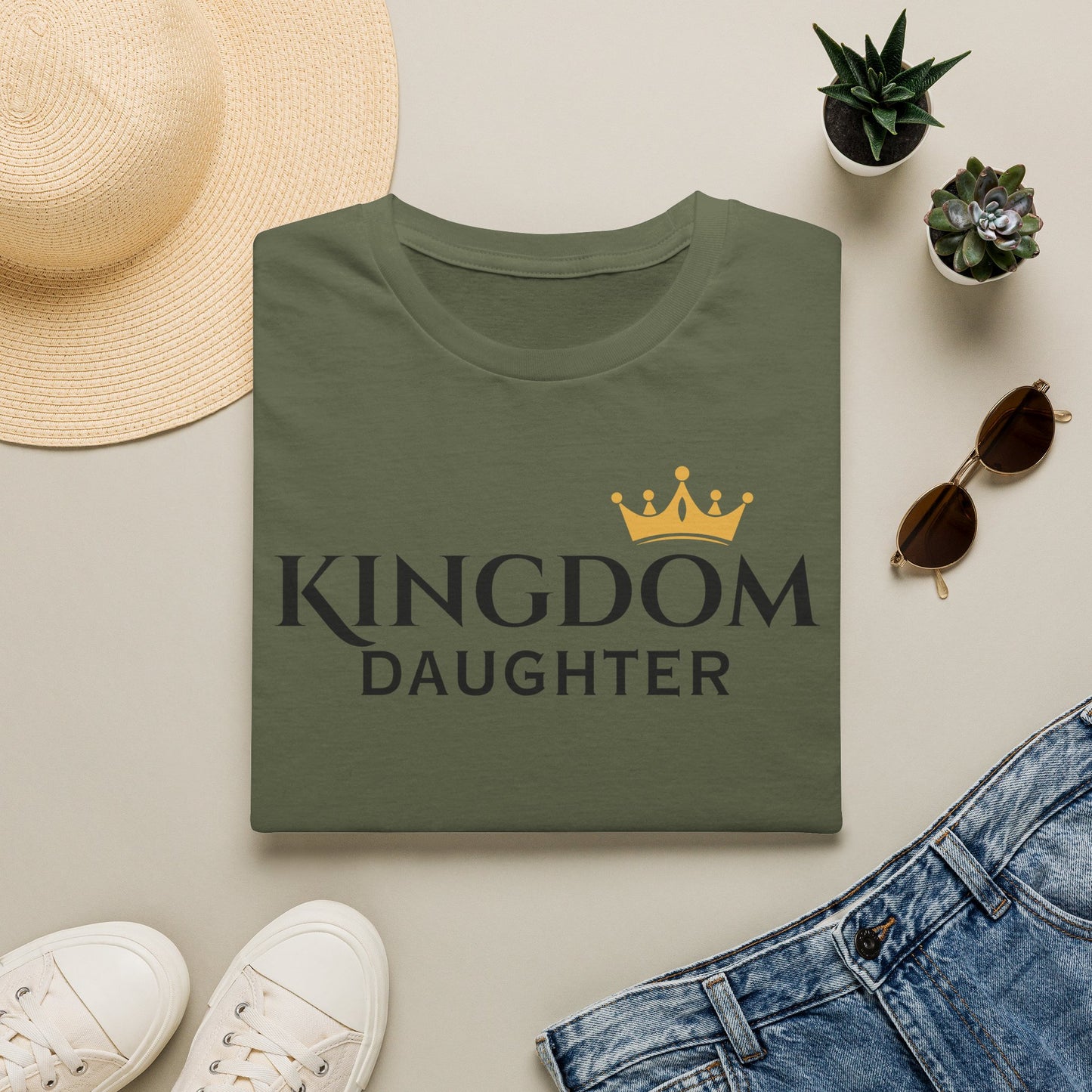 Kingdom Daughter Tee — Christian Faith Crown T‑Shirt