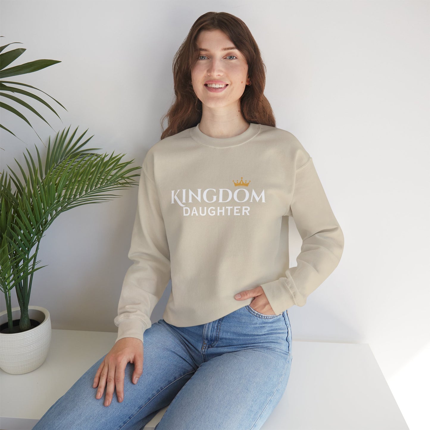 Kingdom Daughter Sweatshirt – Christian Faith Crown Crewneck