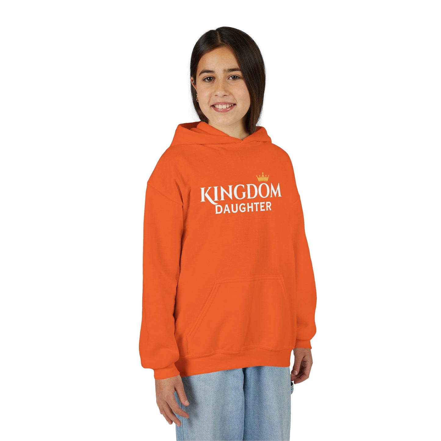 Kingdom Daughter Youth Hoodie — Christian Girls Crowned Faith Sweatshirt