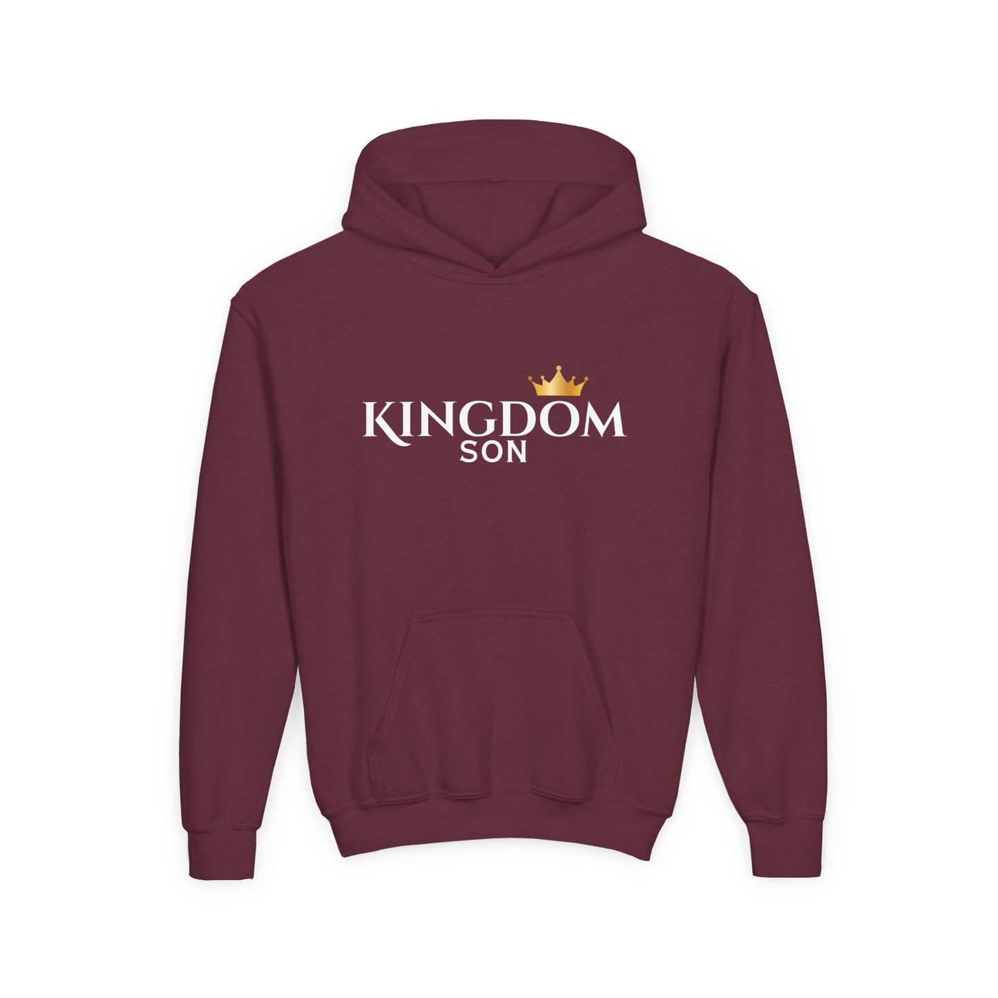 Kingdom Son Youth Hoodie — Christian Crown Graphic Sweatshirt for Boys