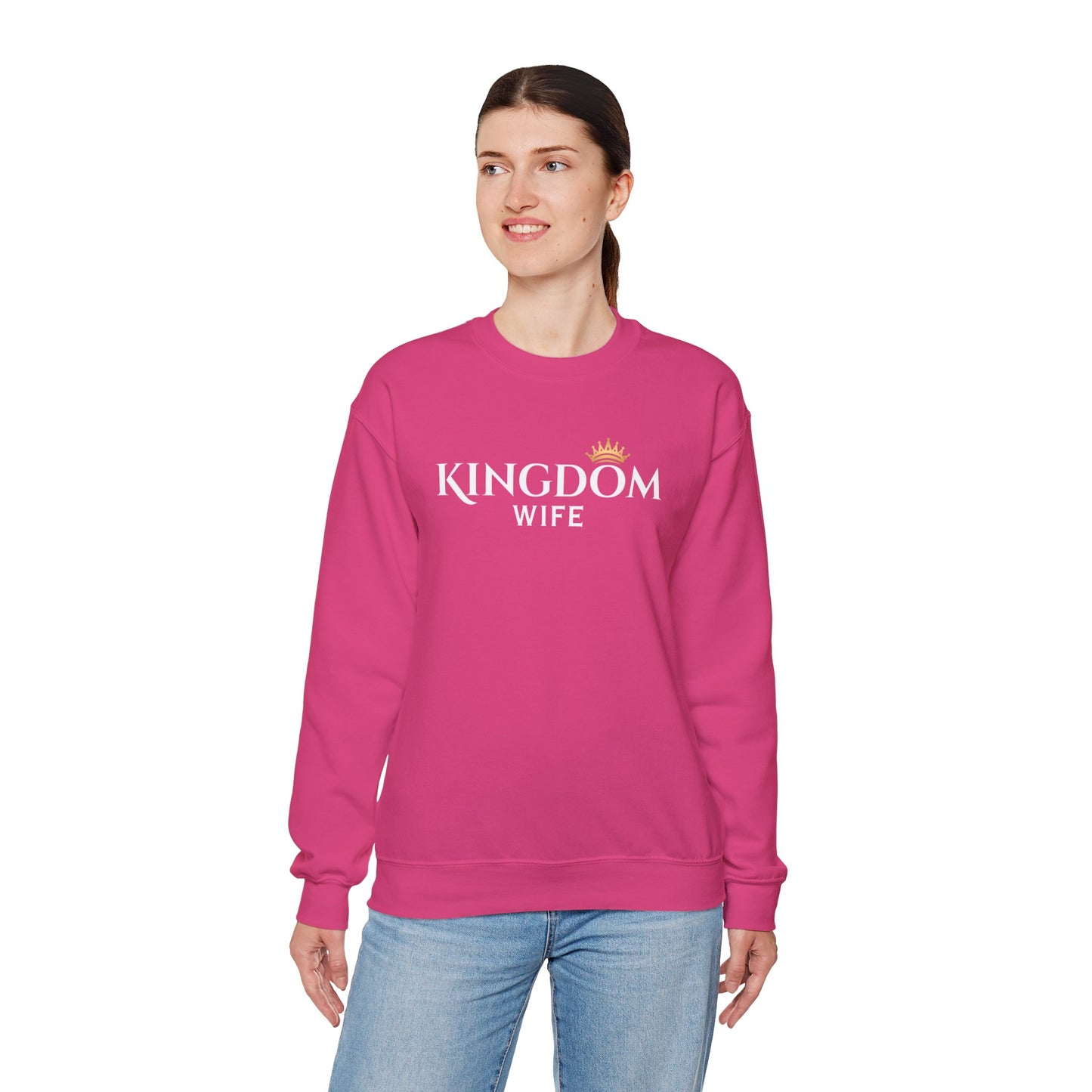 Kingdom Wife Crewneck Sweatshirt - Faith-Based Apparel, cozy and comfortable wear CA