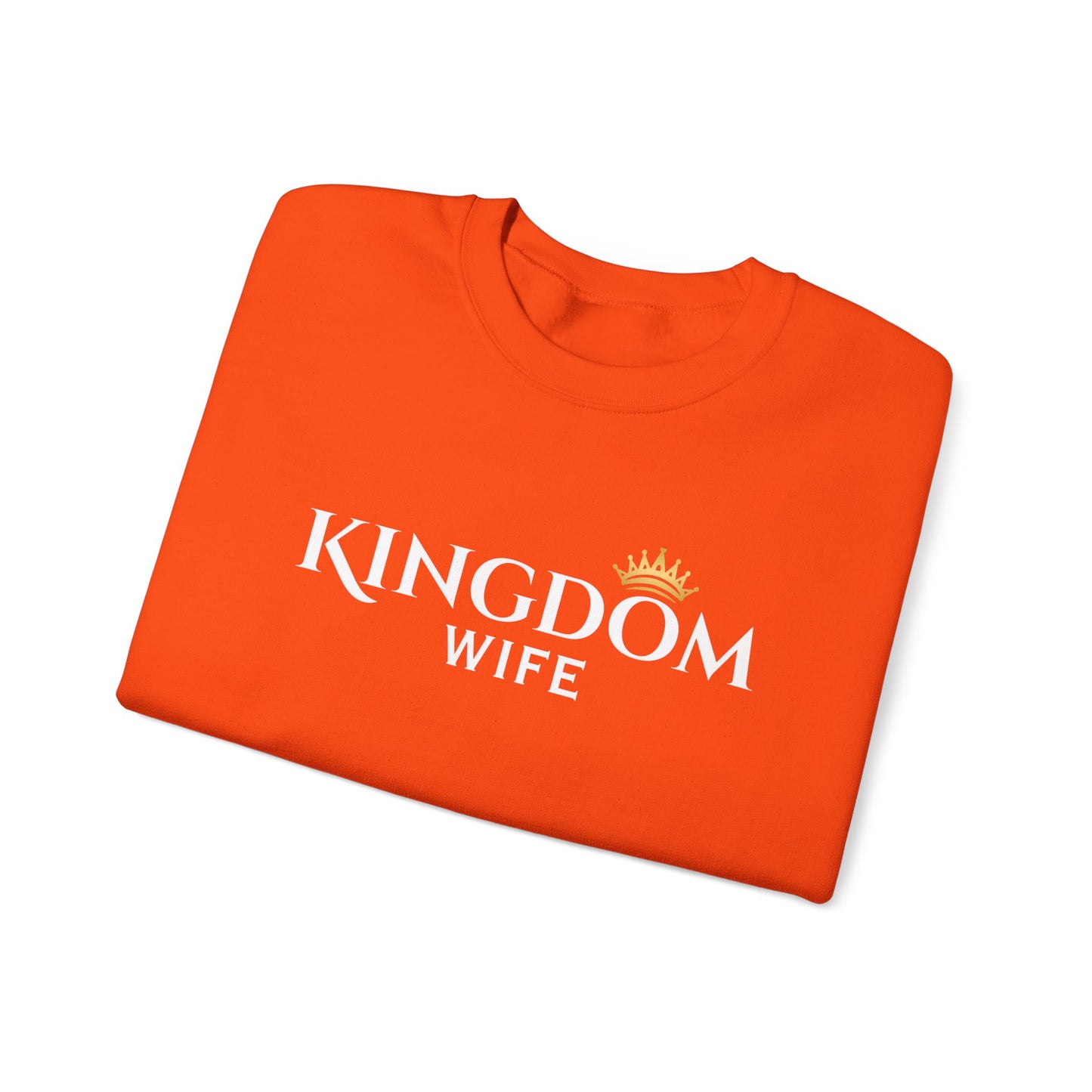 Kingdom Wife Crewneck Sweatshirt — Christian Faith & Marriage Gift with Crown Graphic