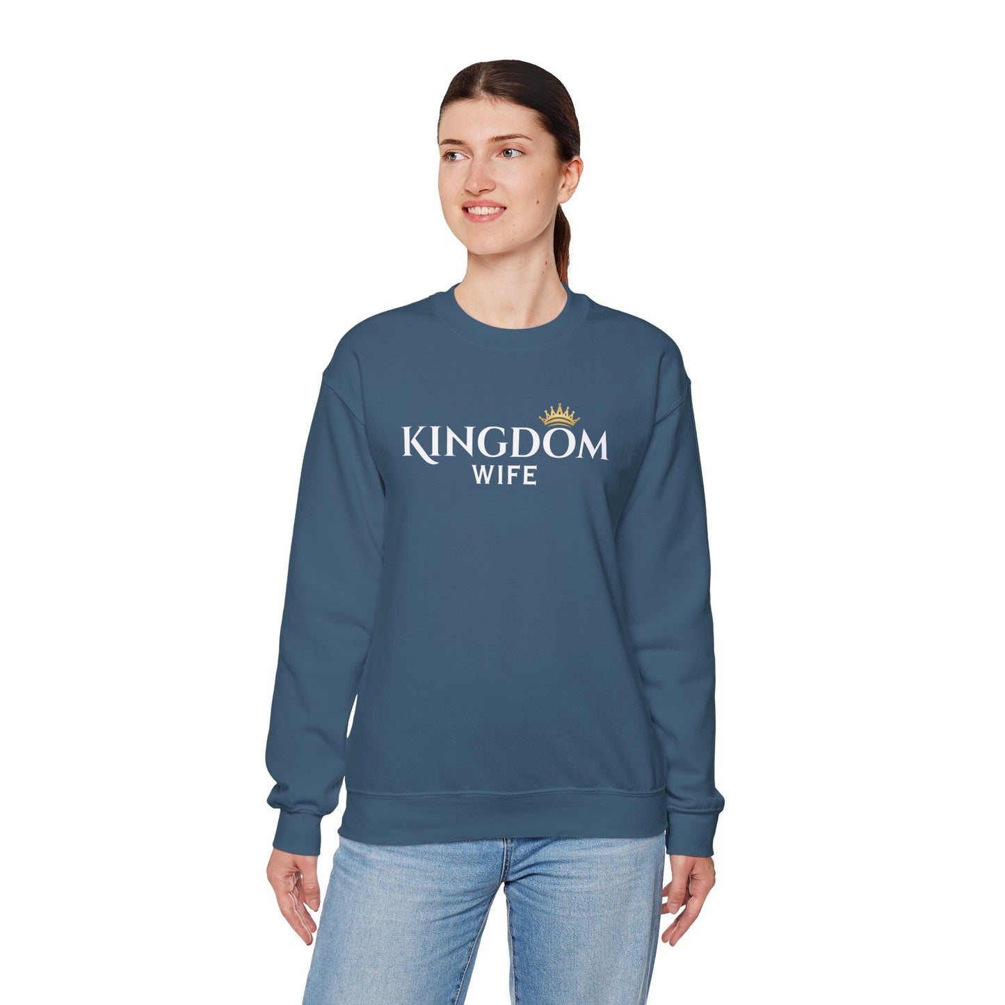 Kingdom Wife Crewneck Sweatshirt - Faith-Based Apparel, cozy and comfortable wear CA