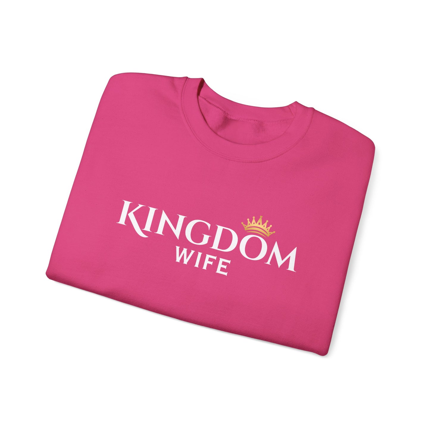 Kingdom Wife Crewneck Sweatshirt — Christian Faith & Marriage Gift with Crown Graphic