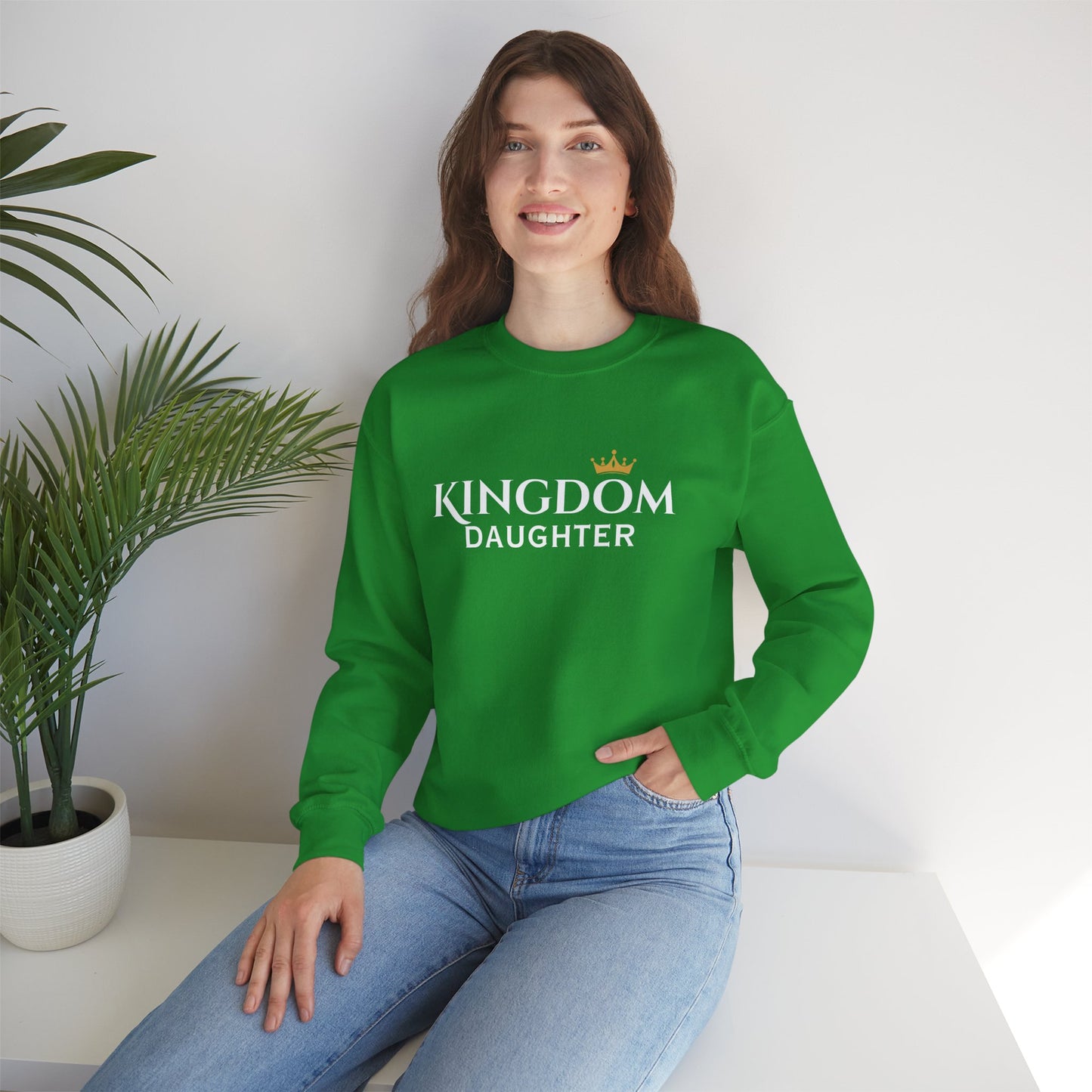 Kingdom Daughter Sweatshirt – Christian Faith Crown Crewneck
