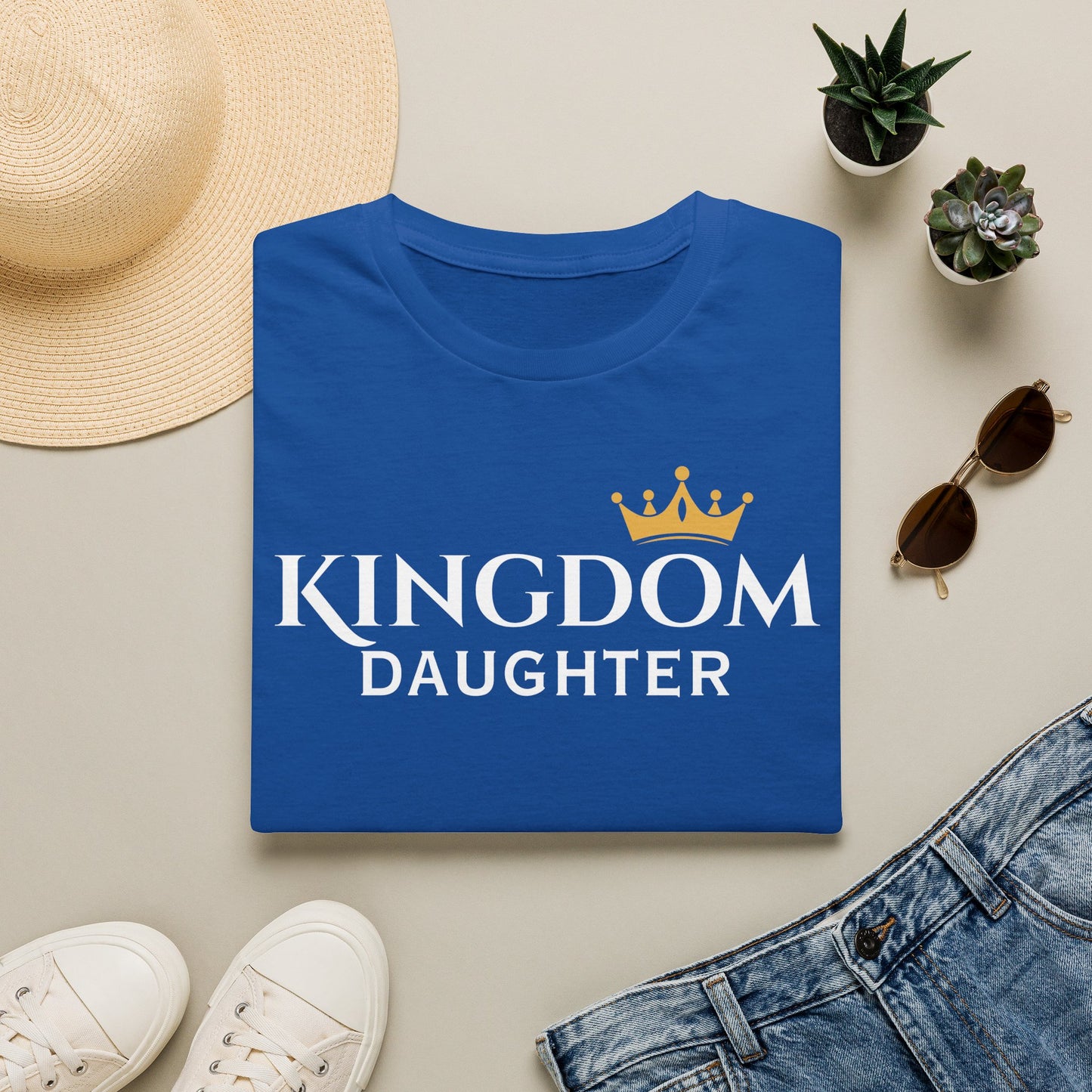 Daughter Crown Chest Tee — Minimal Gold Crown Graphic T-Shirt