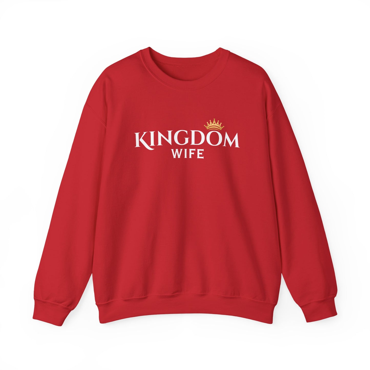 Kingdom Wife Crewneck Sweatshirt — Christian Faith & Marriage Gift with Crown Graphic