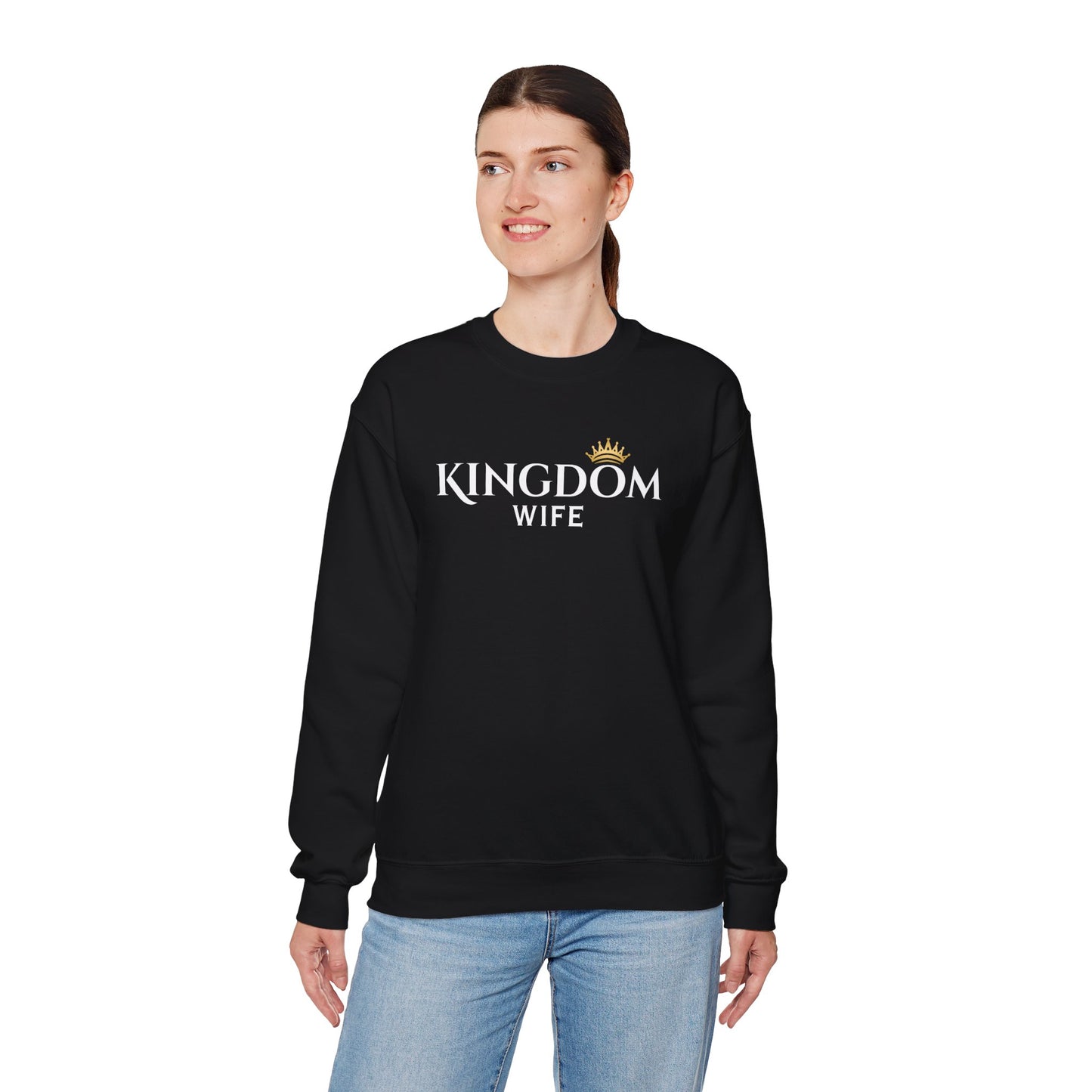 Kingdom Wife Crewneck Sweatshirt - Faith-Based Apparel, cozy and comfortable wear CA