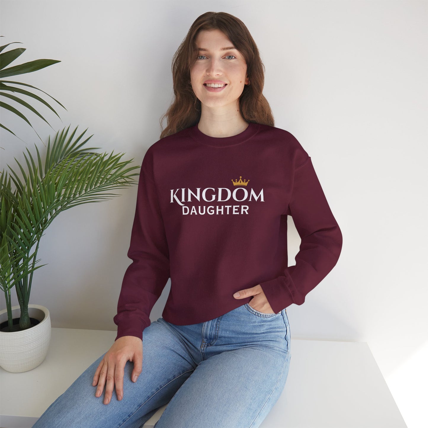 Kingdom Daughter Sweatshirt – Christian Faith Crown Crewneck
