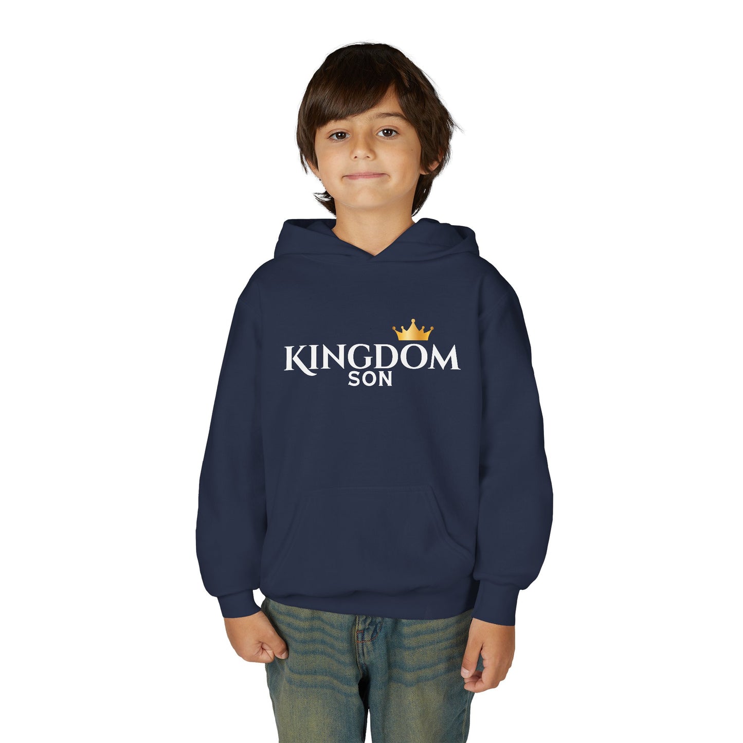 Kingdom Son Youth Hoodie — Christian Crown Graphic Sweatshirt for Boys