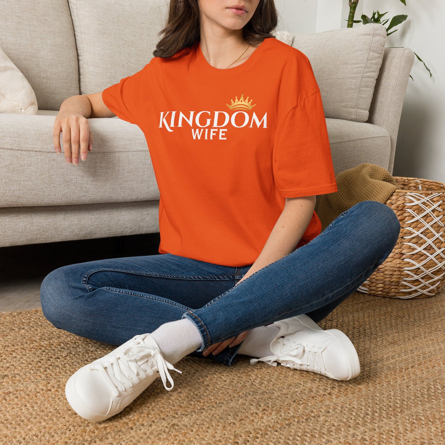 Golden Crown Tee — Minimal Embroidered Crown T-Shirt