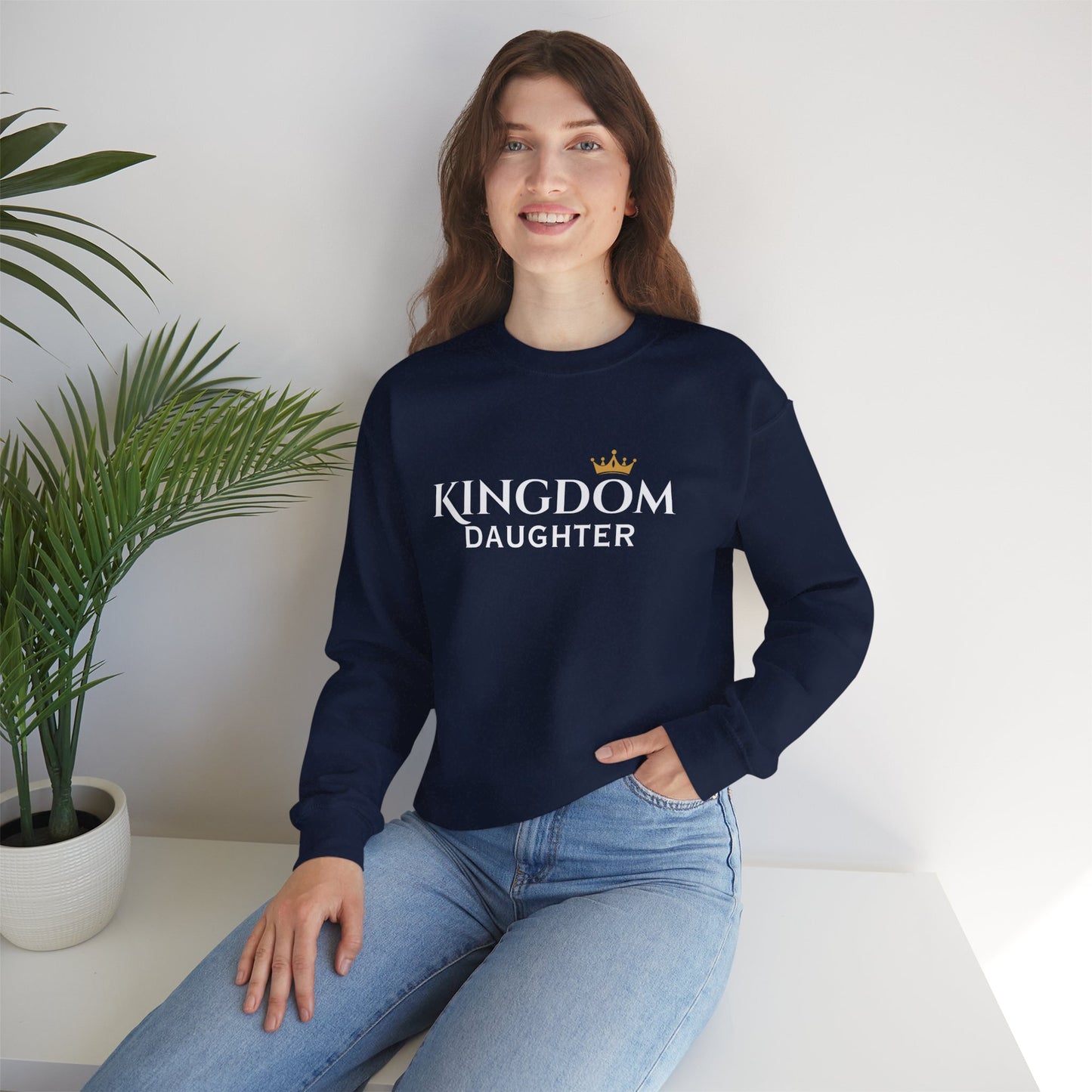 Kingdom Daughter Sweatshirt – Christian Faith Crown Crewneck