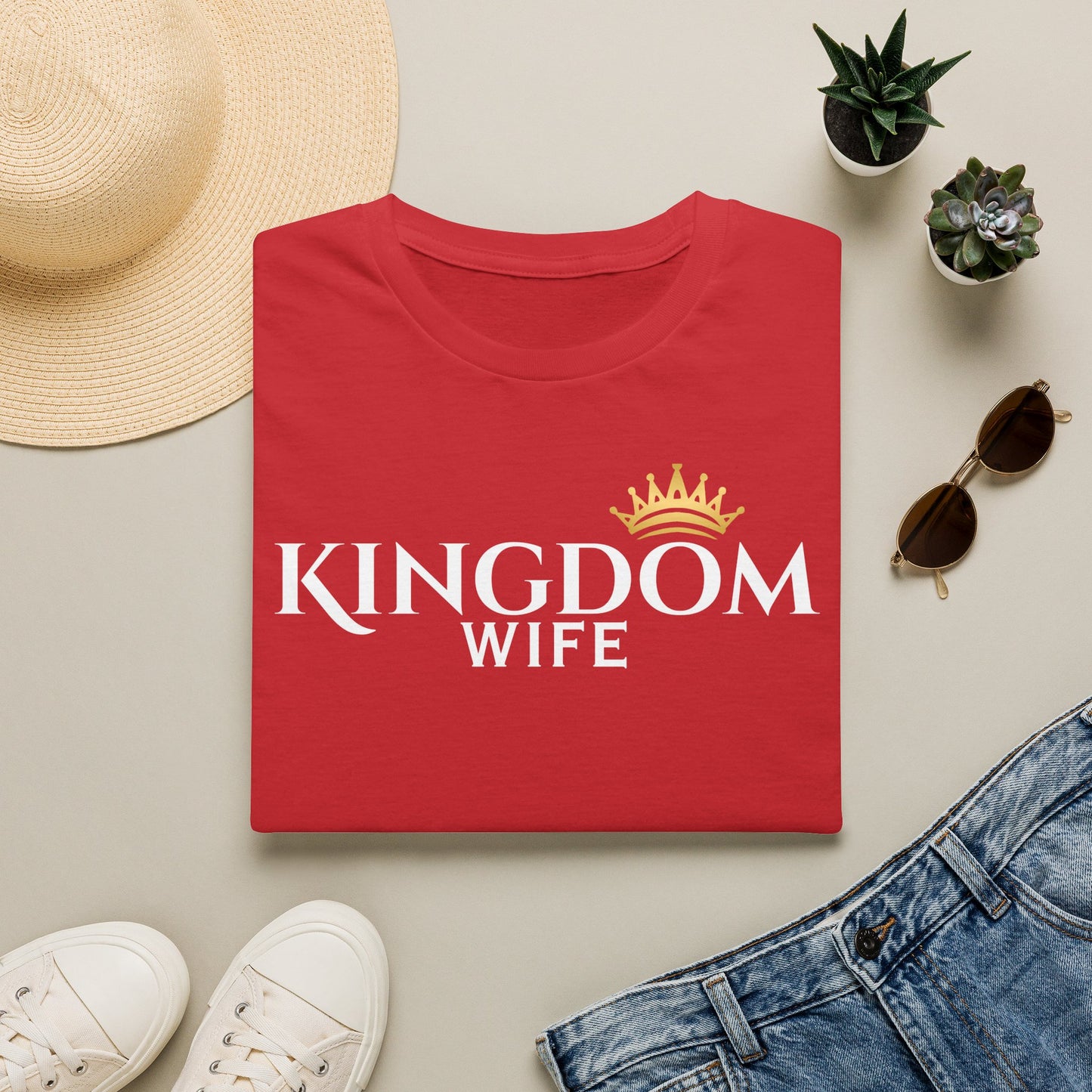 Golden Crown Tee — Minimal Embroidered Crown T-Shirt